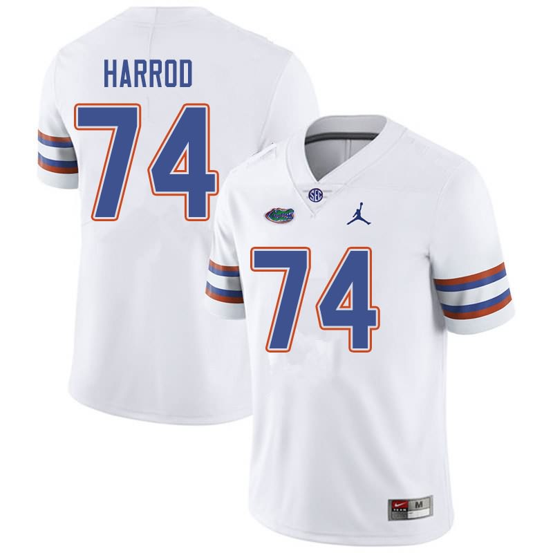 NCAA Florida Gators Will Harrod Men's #74 Jordan Brand White Stitched Authentic College Football Jersey EAW4364HU
